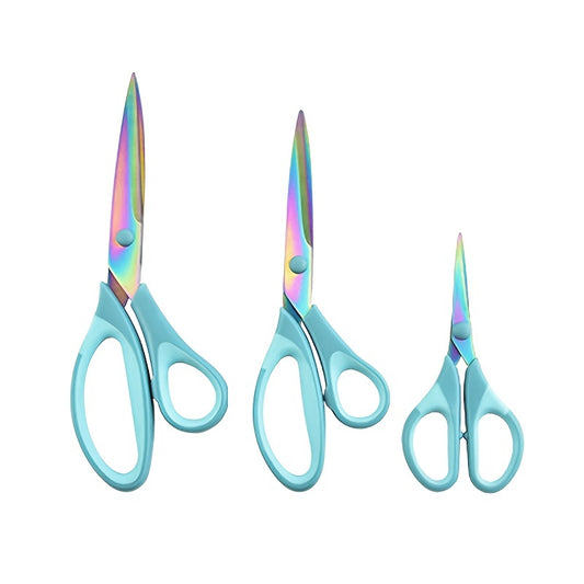 1 Set Of 3 PackCraft Scissors, All Purpose Sharp Titanium Blades Shears, Rubber Soft Grip Handle, Multipurpose Fabric Scissors Tool Set Great For Office, Sewing, Arts, School And Home Supplies